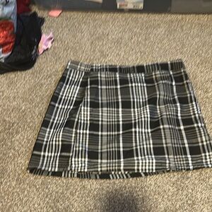 Plaid Black and White Skirt